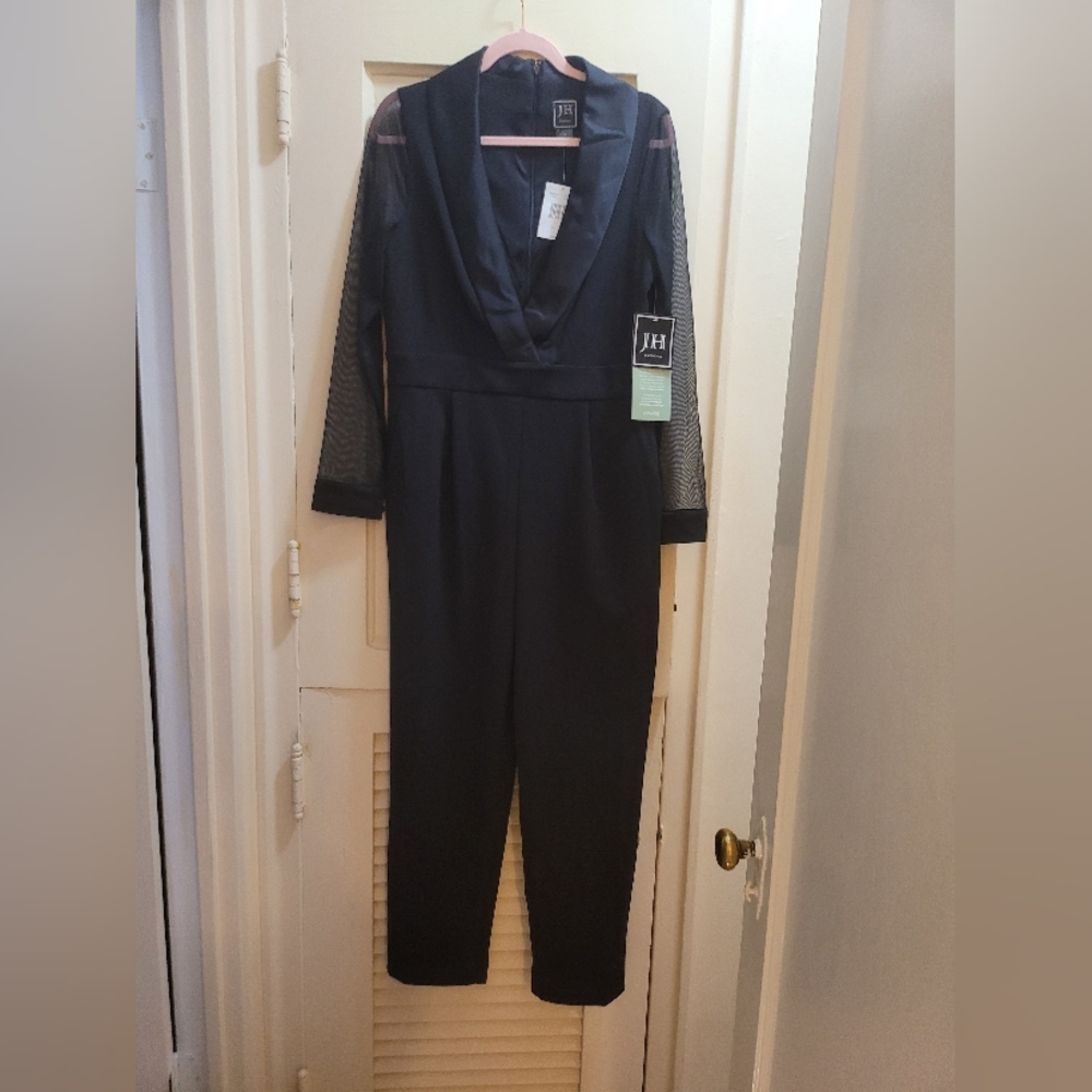 JH Evenings Black Dressy Jumpsuit